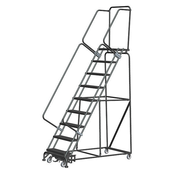 123 in H Steel Rolling Ladder, 9 Steps