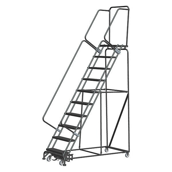 133 in H Steel Rolling Ladder, 10 Steps