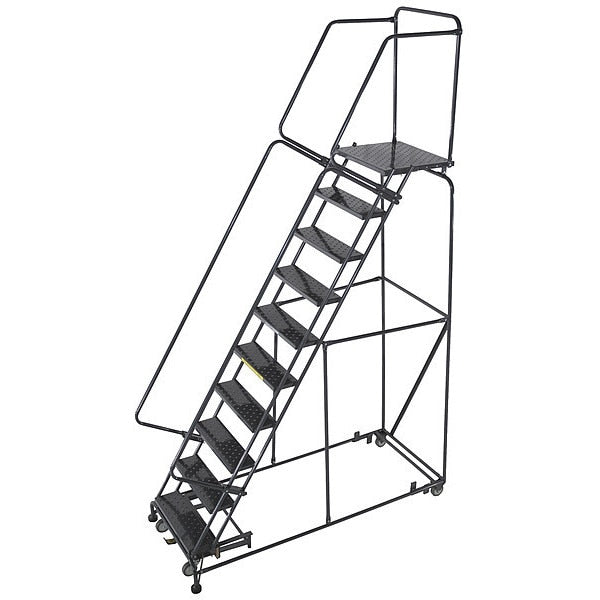 133 in H Steel Rolling Ladder, 10 Steps
