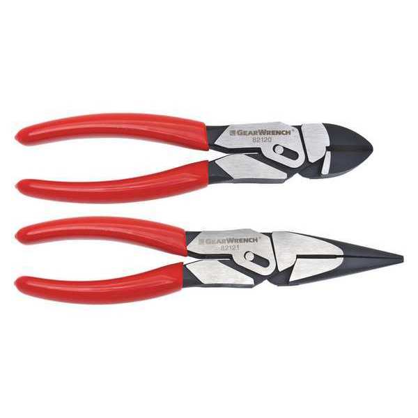 2 Piece Compound Action Plier Set Ergonomic, Dipped Handle