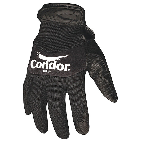 Mechanics Gloves, 2XL, Black, Single Layer and Seamless, Spandex/Neoprene