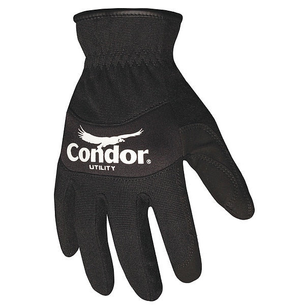 Mechanics Gloves, S, Black, Single Layer and Seamless, Spandex/Neoprene