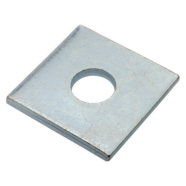 Square Washer, Fits Bolt Size 5/8 in Low Carbon Steel, Zinc Plated Finish