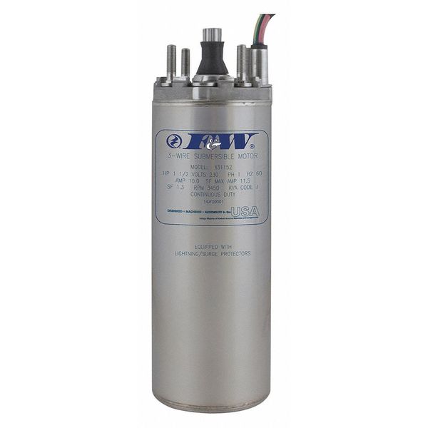 Deep Well Submersible Pump Motor, 1/2 HP