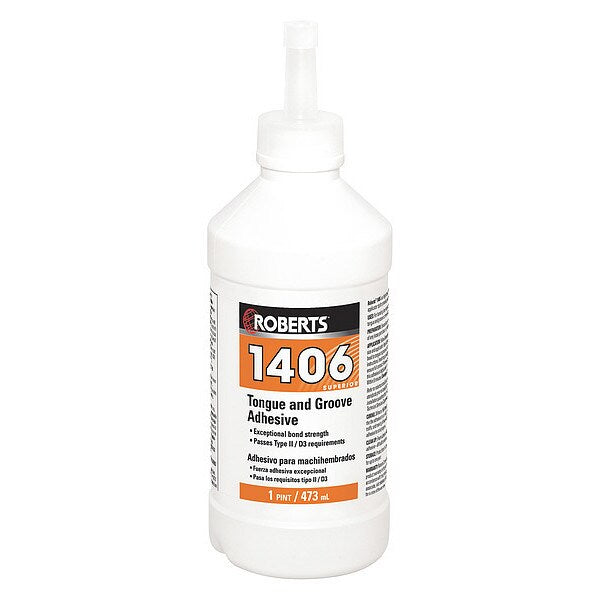 Floor Adhesive, 1406 Series, Milky White, 16 oz, Bottle