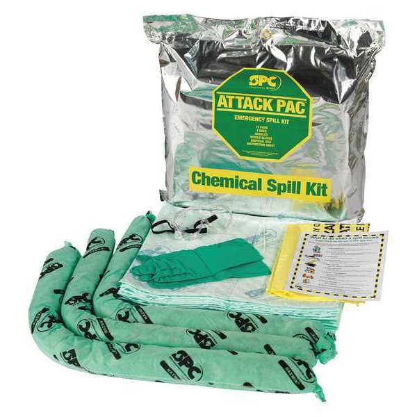 Spill Kit, Bag, Chemical, Hazmat, 7 gal., PK4