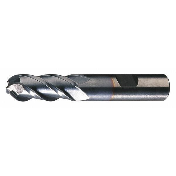 4-Flute PM+⢠HSS-E Ball Nose Single Finishing End Mill Cleveland PM-4B-TC TiCN 3/16x3/8x1/2x2-3/8