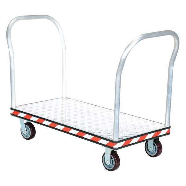 Aluminum Treadplate Platform Truck Dual Handle 24 x 48