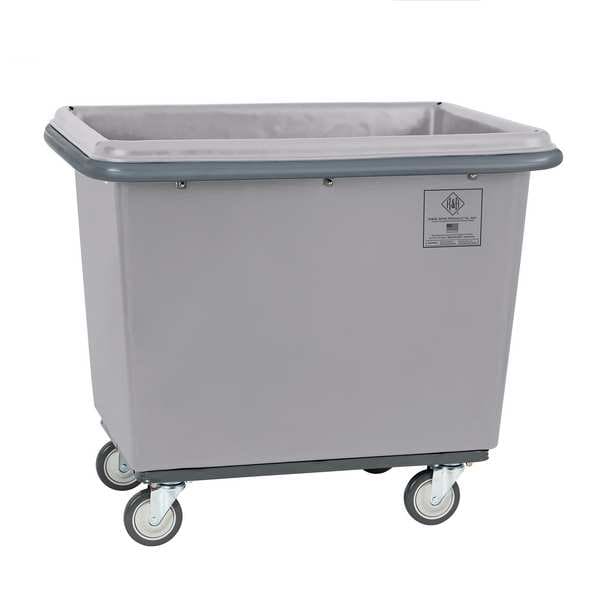 Poly Cube Truck with Air Cushion Bumper and Steel Base, 14 Bushel, Gray