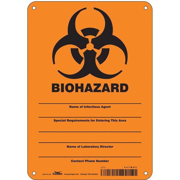 Safety Sign, 10 in Height, 7 in Width, Aluminum, Horizontal Rectangle, English, 447W83