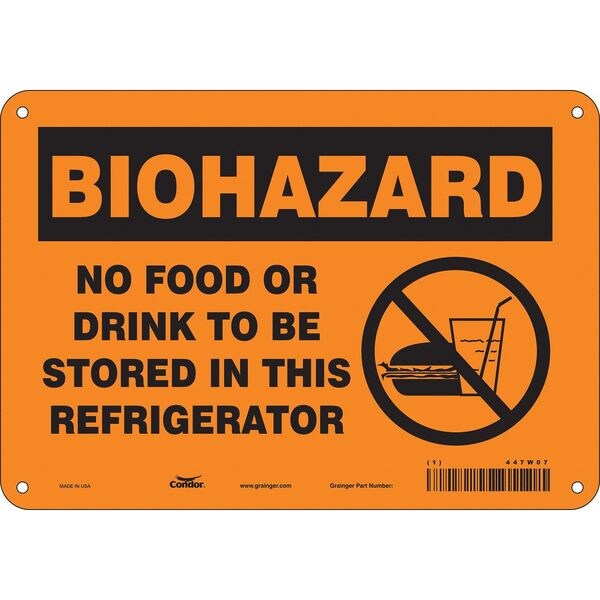 Safety Sign, 7 in Height, 10 in Width, Aluminum, Vertical Rectangle, English, 447W07