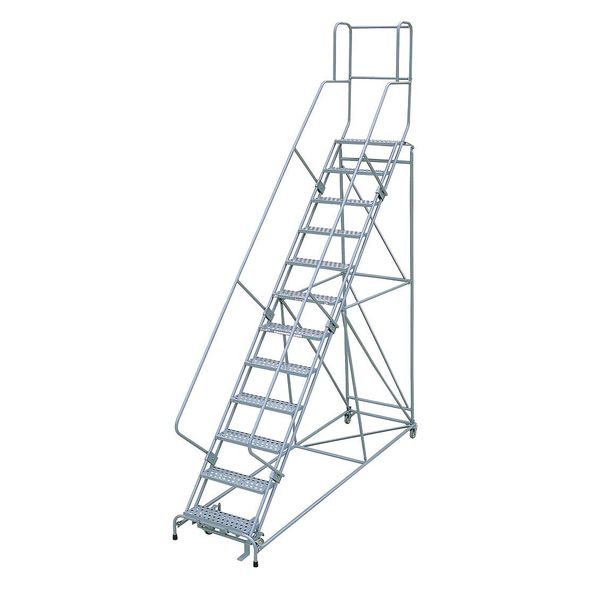162 in H Steel Rolling Ladder, 12 Steps