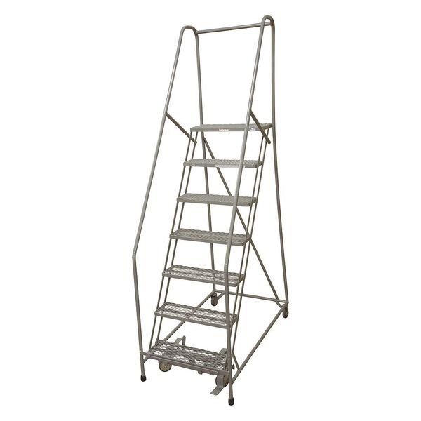 100 in H Steel Rolling Ladder, 7 Steps