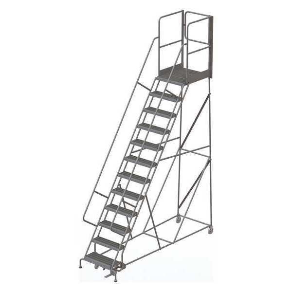 162 in H Steel Rolling Ladder, 12 Steps