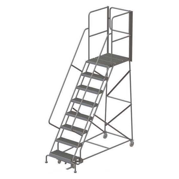 122 in H Steel Rolling Ladder, 8 Steps