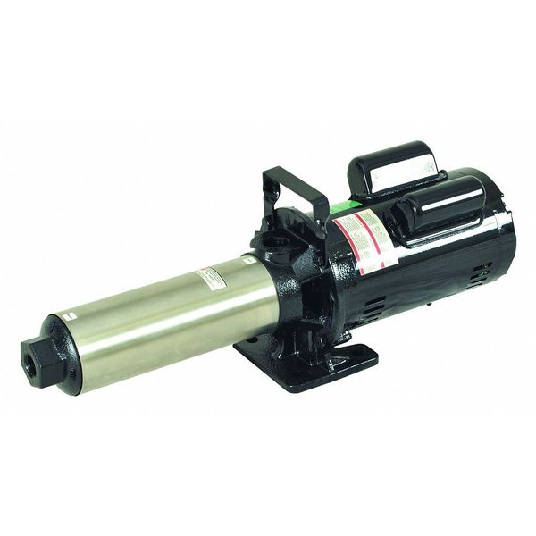 Multi-Stage Booster Pump, 1 hp, 120/240V AC, 1 Phase, 3/4 in NPT Inlet Size, 12 Stage