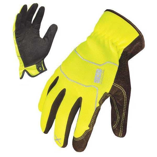 Hi-Vis Mechanics Gloves, S, Yellow, Single Layer, Spandex