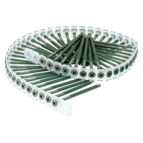 Drywall Screw, #8 x 2-53/64 in, Steel, Flat Head Phillips Drive, 1000 PK