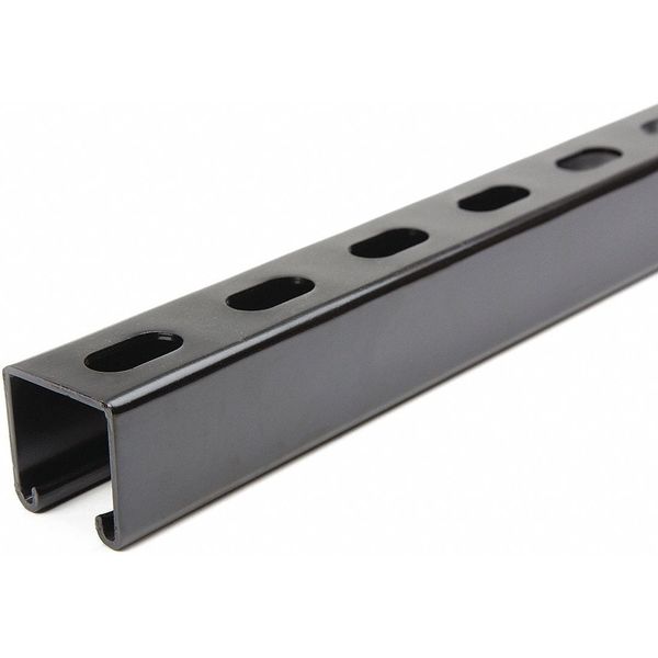 Strut Channel, 5 ft. L, Blk Painted Steel