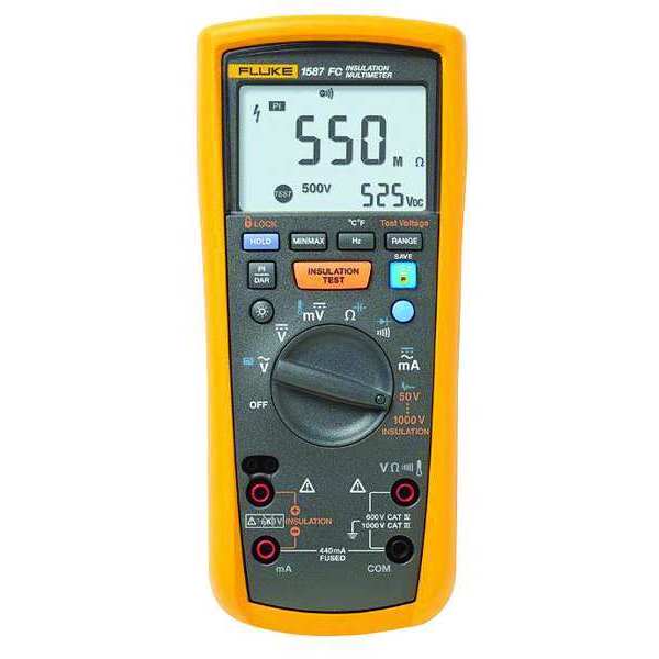Insulation Multimeter, 1,000 Max. AC Volts, 1,000 Max. DC Volts, 400 mA Max. AC Amps