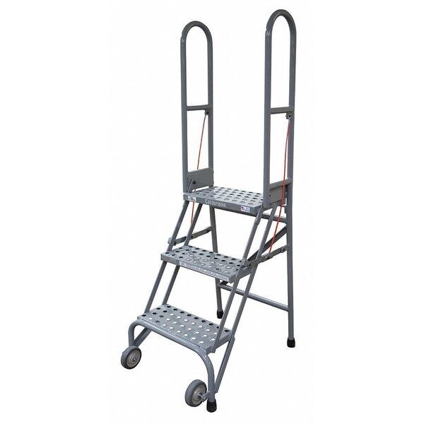 50 in H Steel Folding Rolling Ladder, 2 Steps