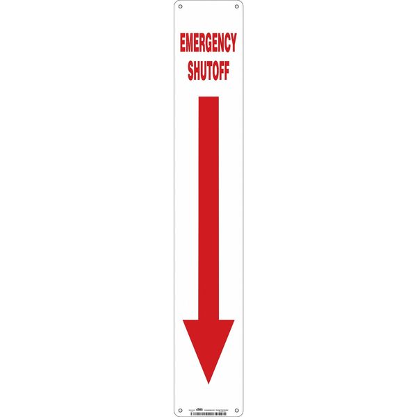 SAFETY SIGN FIRE AND EMERGENCY, 24 in Height, 4 in Width, Aluminum, Horizontal Rectangle, English