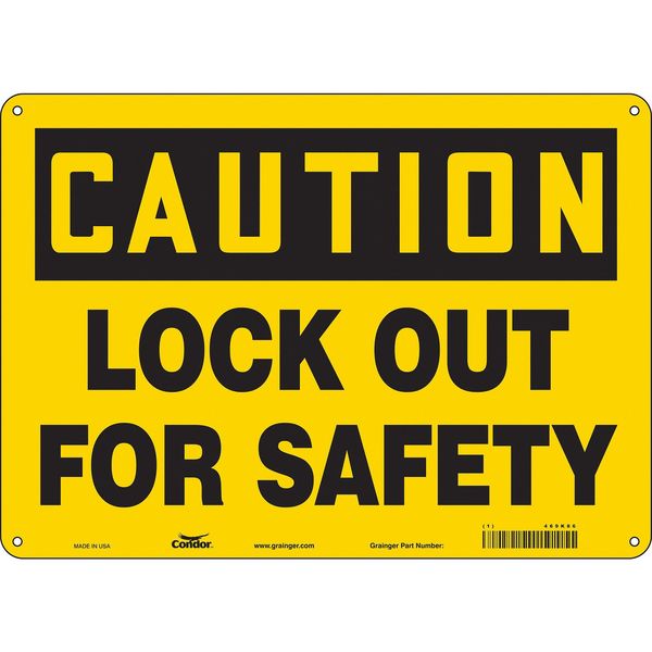 Safety Sign, 10 in Height, 14 in Width, Aluminum, Horizontal Rectangle, English, 469K86
