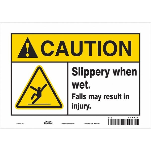 Safety Sign, 7 in Height, 10 in Width, Vinyl, Vertical Rectangle, English, 469N78