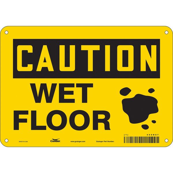 Safety Sign, 7 in Height, 10 in Width, Aluminum, Vertical Rectangle, English, 469N07