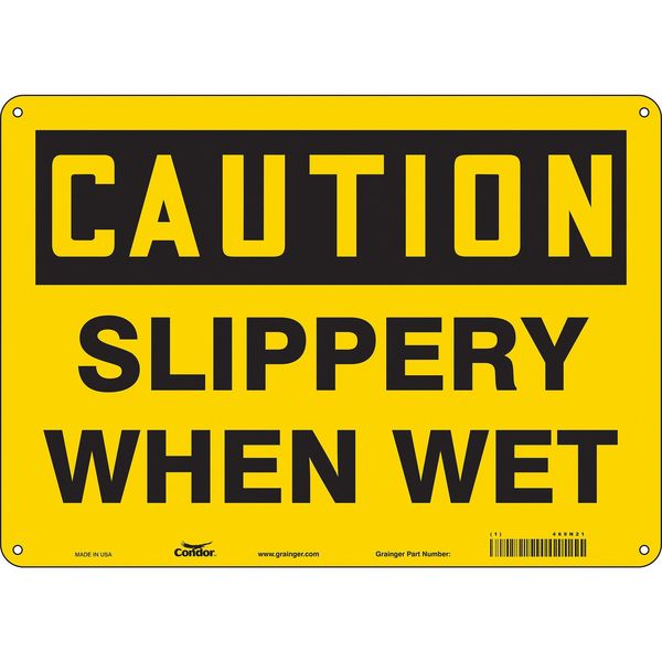 Safety Sign, 10 in Height, 14 in Width, Aluminum, Horizontal Rectangle, English, 469N21