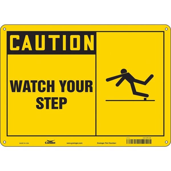 Safety Sign, 10 in Height, 14 in Width, Aluminum, Horizontal Rectangle, English, 469P80