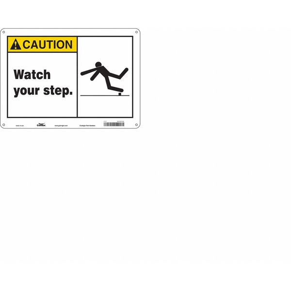 Safety Sign, 10 in Height, 14 in Width, Aluminum, Horizontal Rectangle, English, 469P56