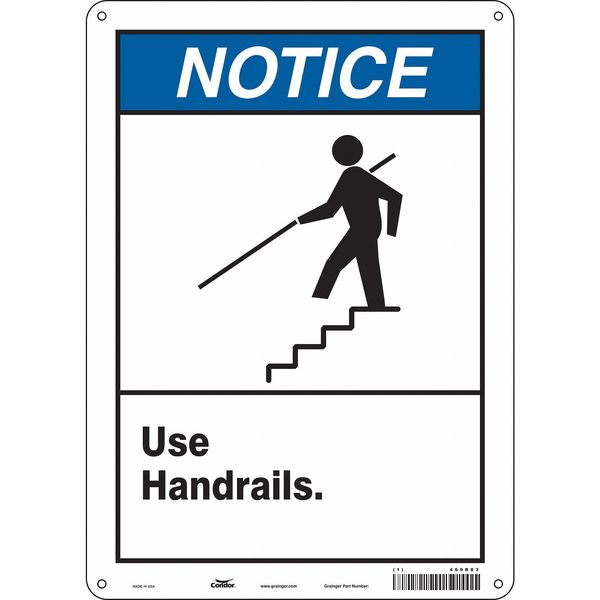 Safety Sign, 14 in Height, 10 in Width, Aluminum, Vertical Rectangle, English, 469R83