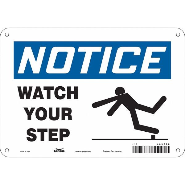 Safety Sign, 7 in Height, 10 in Width, Aluminum, Vertical Rectangle, English, 469R88