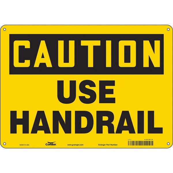 Safety Sign, 10 in Height, 14 in Width, Aluminum, Horizontal Rectangle, English, 469R38