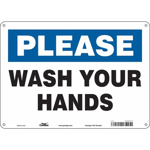 Safety Sign, 10 in Height, 14 in Width, Aluminum, Horizontal Rectangle, English, 469C70