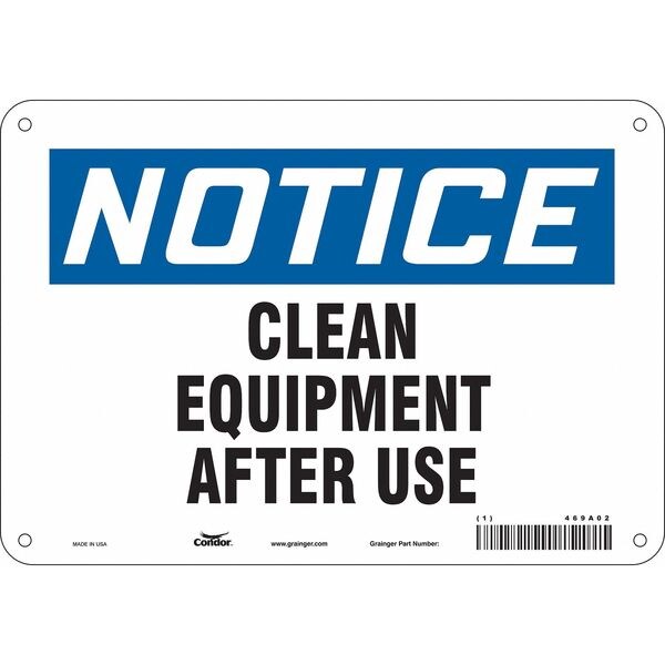 Safety Sign, 7 in Height, 10 in Width, Aluminum, Vertical Rectangle, English, 469A02
