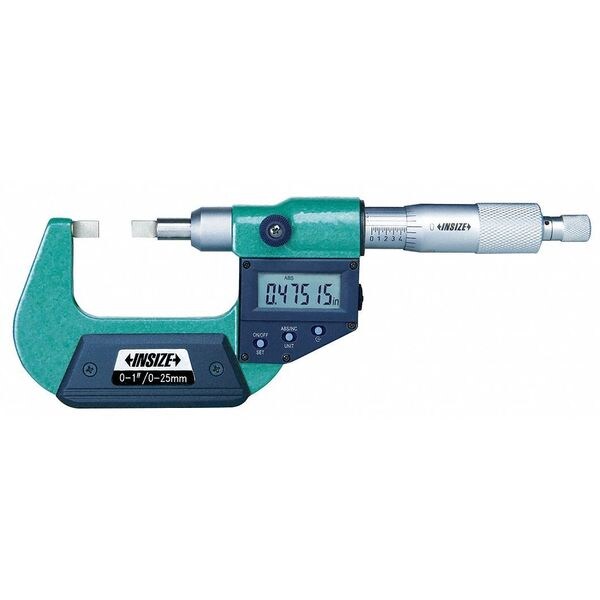 Electronic Blade Micrometer, Flat Anvil