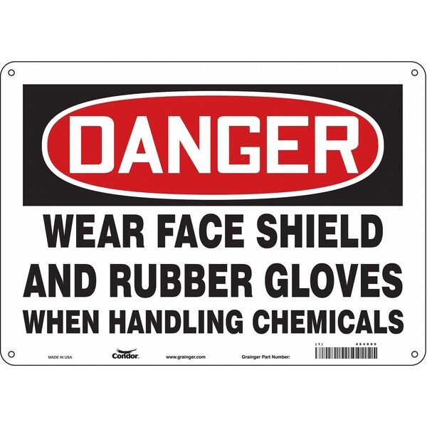Safety Sign, 10 in Height, 14 in Width, Aluminum, Horizontal Rectangle, English, 464X89