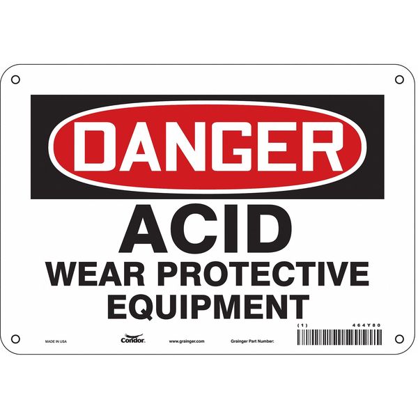 Safety Sign, 7 in Height, 10 in Width, Aluminum, Vertical Rectangle, English, 464Y80