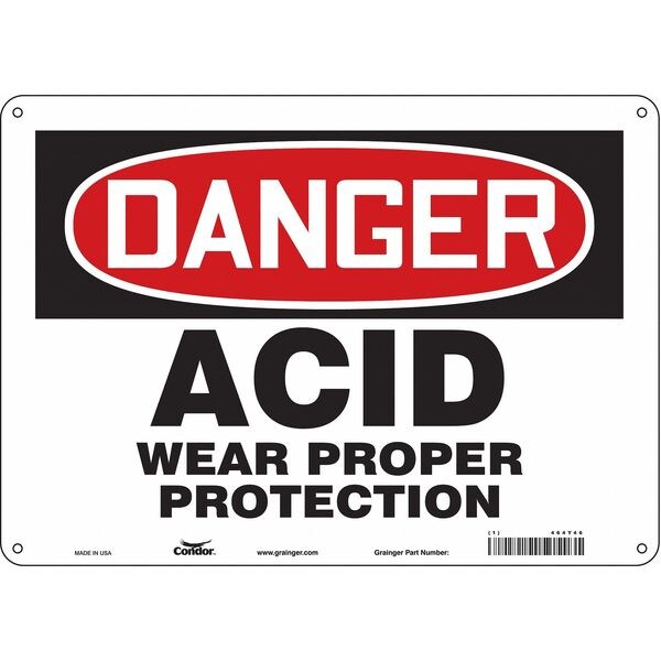 Safety Sign, 10 in Height, 14 in Width, Aluminum, Horizontal Rectangle, English, 464Y46