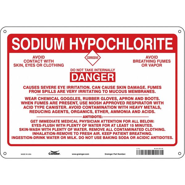 Safety Sign, 10 in Height, 14 in Width, Aluminum, Horizontal Rectangle, English, 464Z92