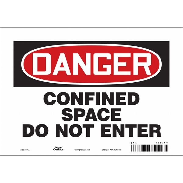Safety Sign, 7 in Height, 10 in Width, Vinyl, Vertical Rectangle, English, 465J88
