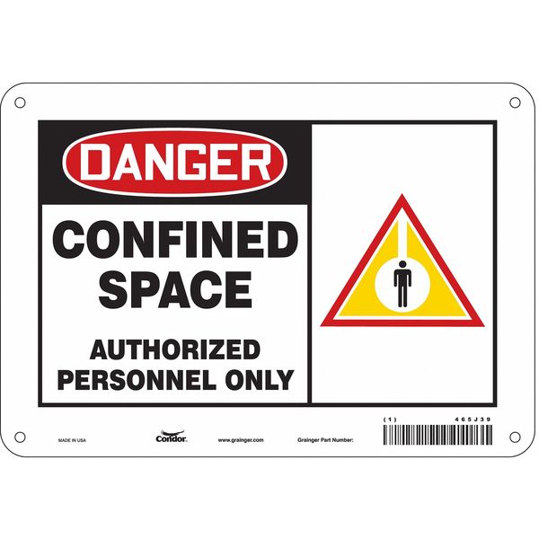 Safety Sign, 7 in Height, 10 in Width, Aluminum, Vertical Rectangle, English, 465J39