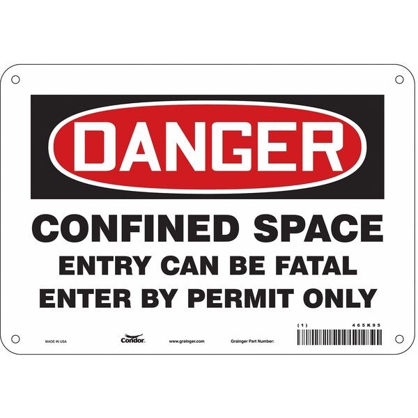 Safety Sign, 7 in Height, 10 in Width, Aluminum, Vertical Rectangle, English, 465K95