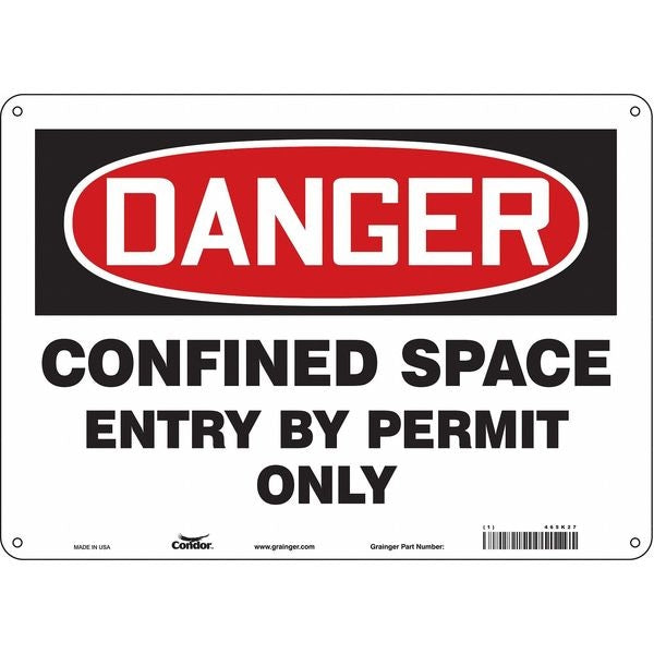 Safety Sign, 10 in Height, 14 in Width, Fiberglass, Horizontal Rectangle, English, 465K27
