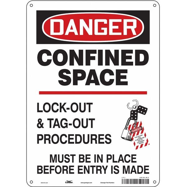 Safety Sign, 14 in Height, 10 in Width, Aluminum, Vertical Rectangle, English, 465L83