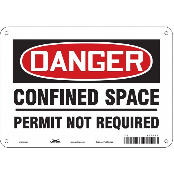 Safety Sign, 7 in Height, 10 in Width, Aluminum, Vertical Rectangle, English, 465L90