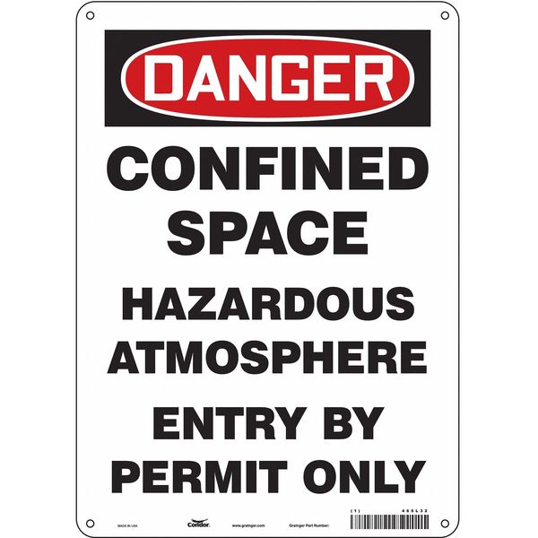 Safety Sign, 14 in Height, 10 in Width, Aluminum, Vertical Rectangle, English, 465L32