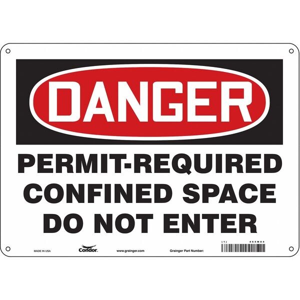 Safety Sign, 10 in Height, 14 in Width, Fiberglass, Horizontal Rectangle, English, 465M84